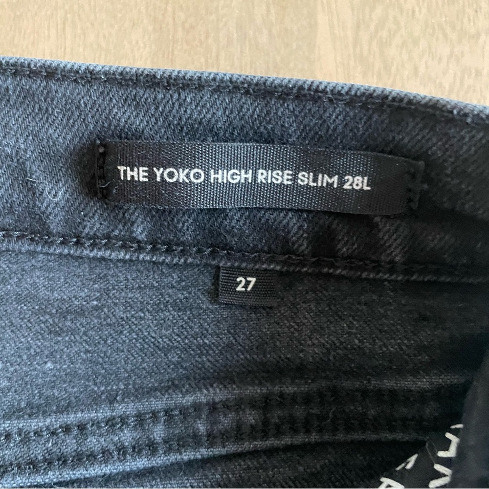 Denim Forum The Yoko High Rise Slim Black Button Fly Jeans - Picture 10 of 14
